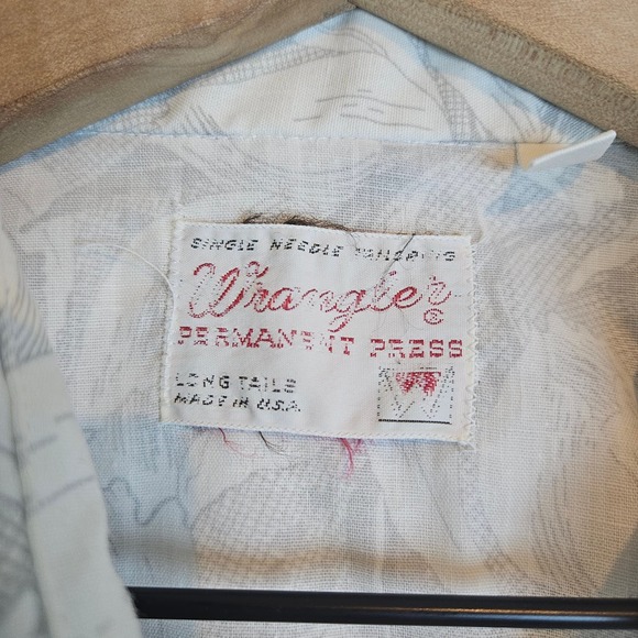 Vintage Wrangler Permanent‎ Presss Long Tails Pearl Snap Shirt, 15.5-32 - Picture 2 of 7